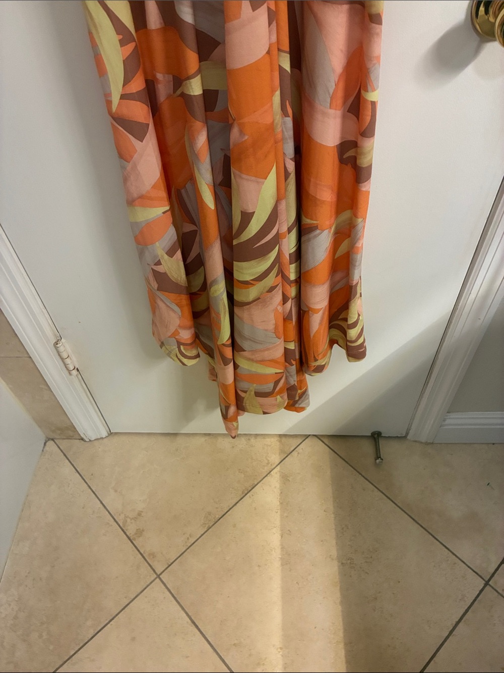 Prana Orange Tropical Print Maxi Dress Sz L - Picture 4 of 10